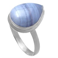 Sterling Silver Blue Lace Agate Ring