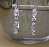 .50 Ct Diamond Hoop Earrings 10 Kt