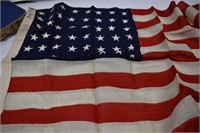 Antique 48 Star Wool U.S Flag Double Warp in Box