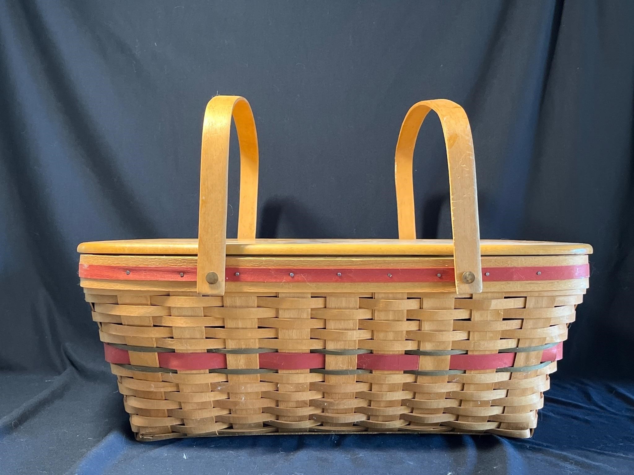 Longaberger Handwoven basket with Lid.