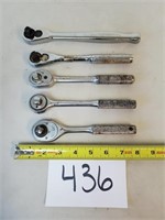 5 Assorted 3/8" Ratchets - Proto, Challenger,...