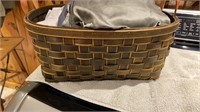 Basket with sheets and blanket