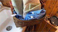 Basket was various towels and cleaning cloths