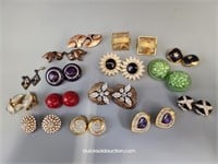 14 Pr. Higher End Costume Earrings. Mostly Clips &