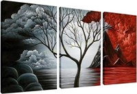 Wieco Art - The Cloud Tree 3 Piece 12x16inch