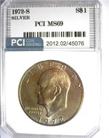 1972-S Silver Ike MS69 LISTS FOR $3350