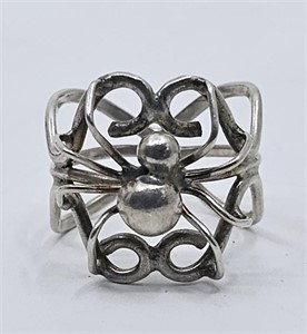 Sterling Silver Spider  Ring
