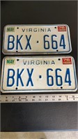 Pair of 1976 Virginia license plates
