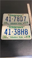 Pair of 1988 TN license plates