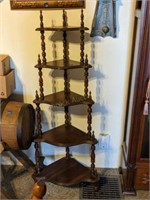 Wooden Tiered Corner Cabinet - 53"