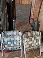 3 Chairs- 1 Patio, 2 Weaved Folding