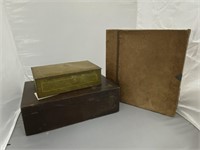 Tin Box - 2 Wood Boxes