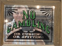 Vintage No Gambling, Spitting Sign