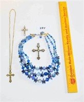 (2) Necklaces and (2) Cross Pendants