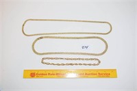 (3) Gold Toned Necklaces