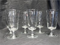 6 DECO FOOTED 6.5 “ GLASSES