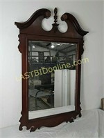 Wood frame beveled mirror