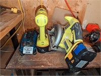 Ryobi Cordless drill and Circular saw