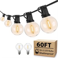 60FT Outdoor String Lights with 32 LED Bulbs