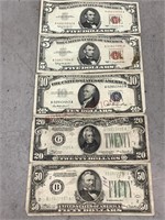 Silver Certificate, Red Seals,& More Vintage Bills