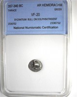 357-340 BC Trace NNC VF20 AR Hemidrachm