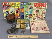 Cast Iron Bank, Vintage Comic Books & More