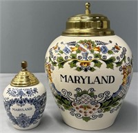 Royal Goedewagen Delft Maryland Tobacco Jars