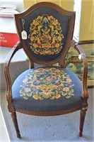 Needlepoint Shield Back Arm Chair
