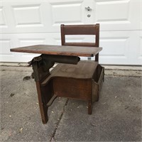 Antique Wood School Desk