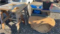 Two sawhorses workbench