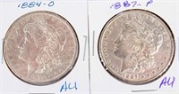 Coin 2 Morgan Silver Dollars 1884-O & 1887-P