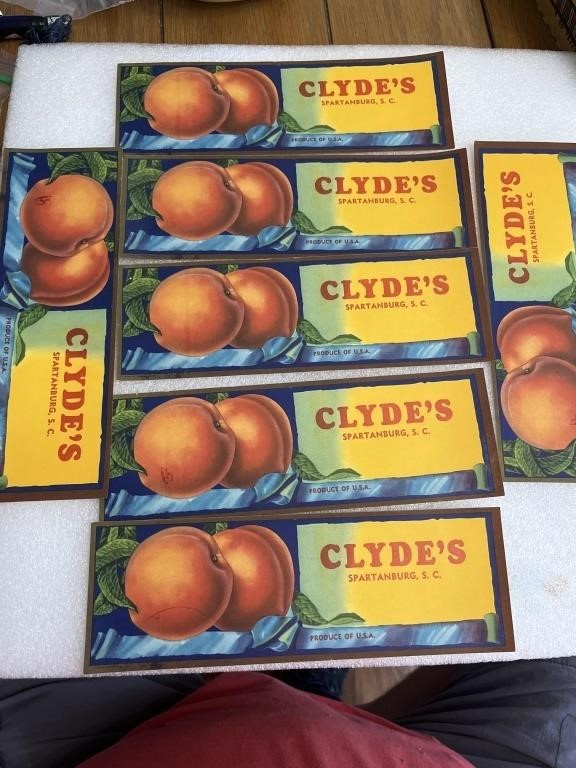 Vintage advertising Clyde‘s peaches Spartanburg,