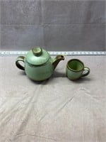 frankoma pitcher and cup