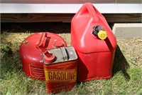 LOT OF 3 GAS CANS - 2 METAL & 1 PLASTIC