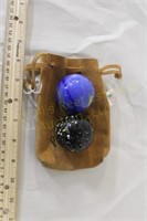 2 Large Marbles w/ Bag