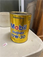 mobile super 10 W - 30 oil can