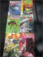 6 Comics-Capt Marvel,Iron Fist, Weapon X, Spider,X