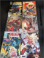 6 Comics-4 Spidermen, Punisher, & Capt. Marvel
