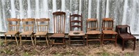 7 miscellaneous chairs, end table, pick-up in Stre