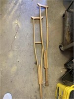 Wooden crutches