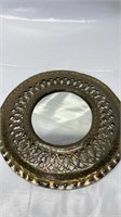 Vintage Brass 10 inch mirror