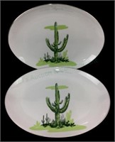 (2) Blakely Oil & Gas Arizona Cactus Platters