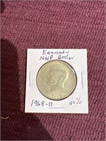 1968D Kennedy half dollar