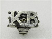 Vintage Sterling KB Men's Initial Ring, Biker Ring