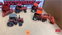 4- Diecast 1/64 Scale Tractors & 1 Mixmill