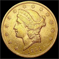 1894 $20 Gold Double Eagle CLOSELY UNCIRCULATED
