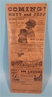 Mutt & Jeff Show Advertising Poster