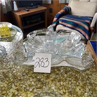 Crystal glass serving trays