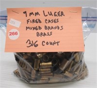 (316) 9mm luger brass fired cases mixed brands.