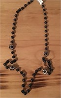 NWT LONG BLACK BEAD NECKLACE   $59